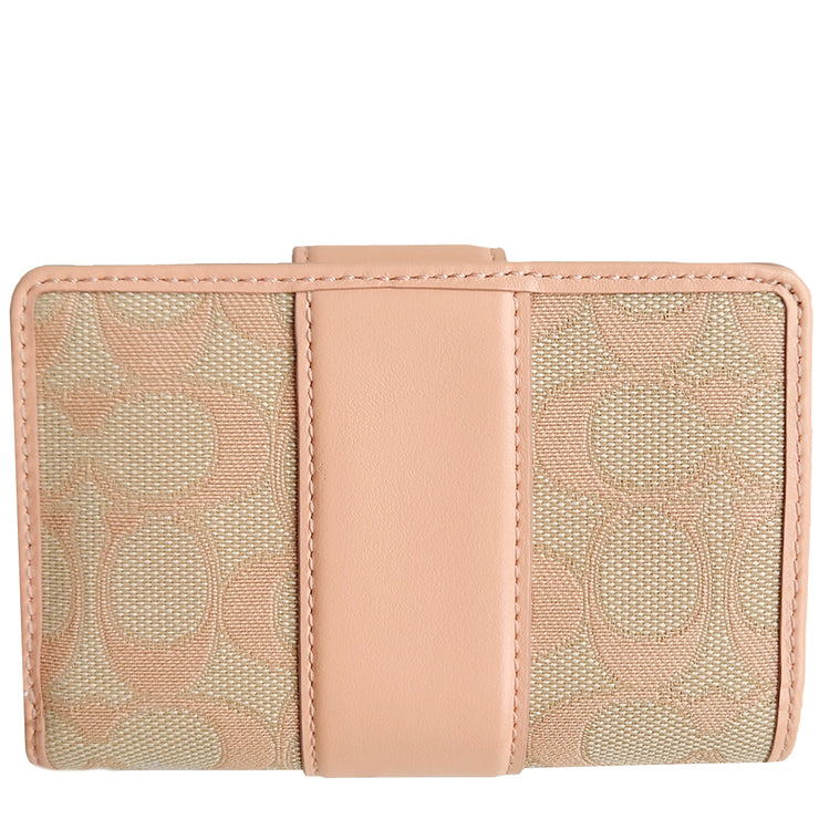 Buy Coach Medium Corner Zip Wallet In Signature Jacquard in Faded Blush CT922 Online in Singapore | PinkOrchard.com