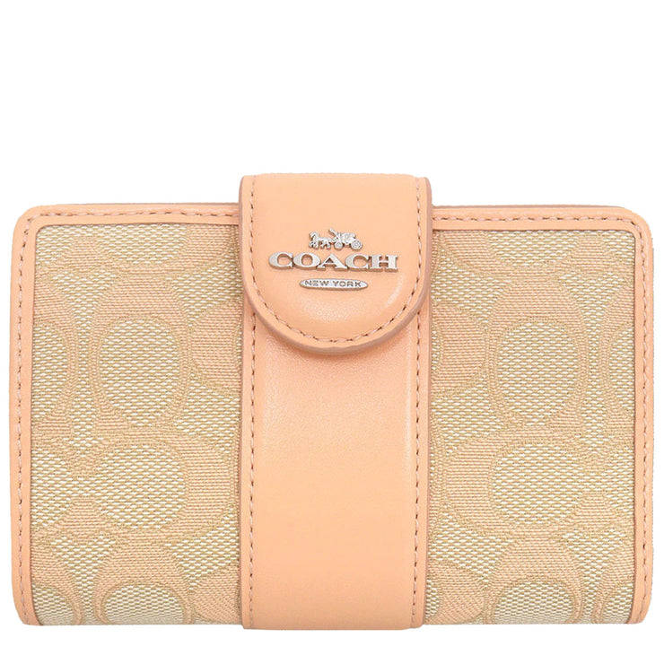 Buy Coach Medium Corner Zip Wallet In Signature Jacquard in Faded Blush CT922 Online in Singapore | PinkOrchard.com