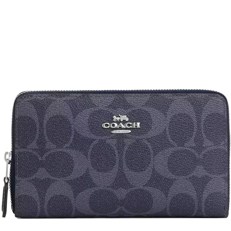 Buy Coach Medium Id Zip Wallet In Signature Canvas in Denim/ Midnight Navy 88913 Online in Singapore | PinkOrchard.com