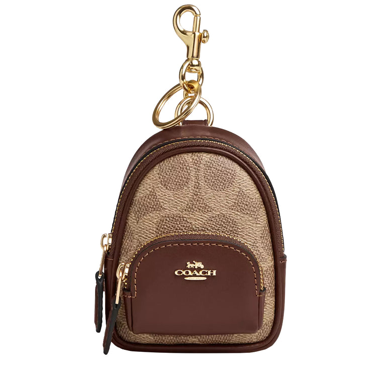 Buy Coach Mini Court Backpack Bag Charm In Signature Canvas in Tan/ Brown CX066 Online in Singapore | PinkOrchard.com