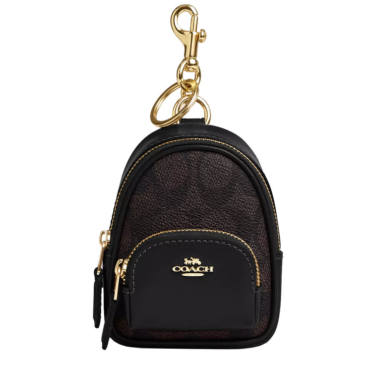 Buy Coach Mini Court Backpack Bag Charm In Signature Canvas in Walnut/ Black CX066 Online in Singapore | PinkOrchard.com