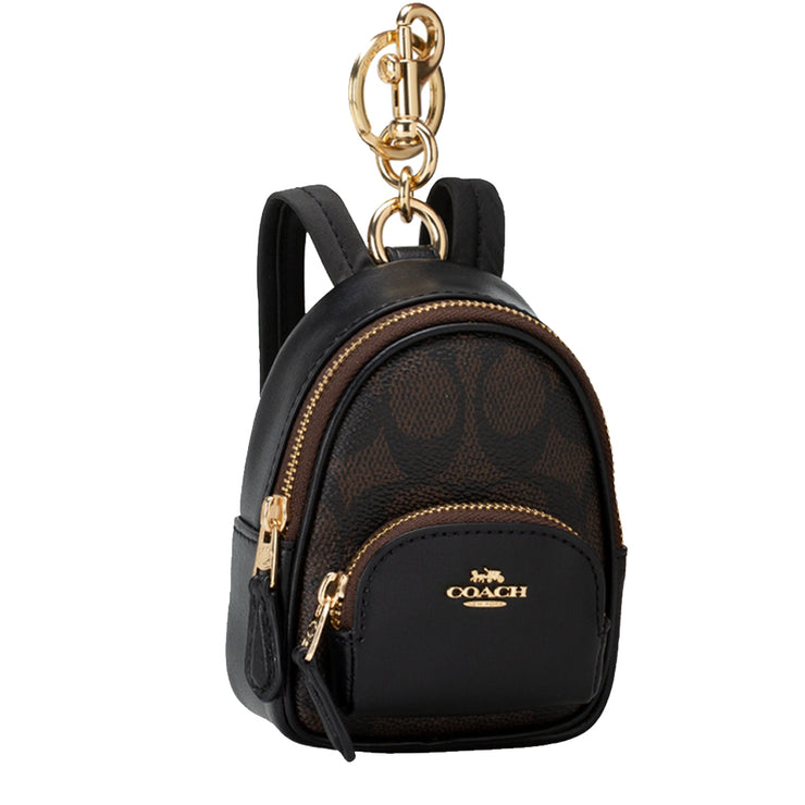 Buy Coach Mini Court Backpack Bag Charm In Signature Canvas in Walnut/ Black CX066 Online in Singapore | PinkOrchard.com