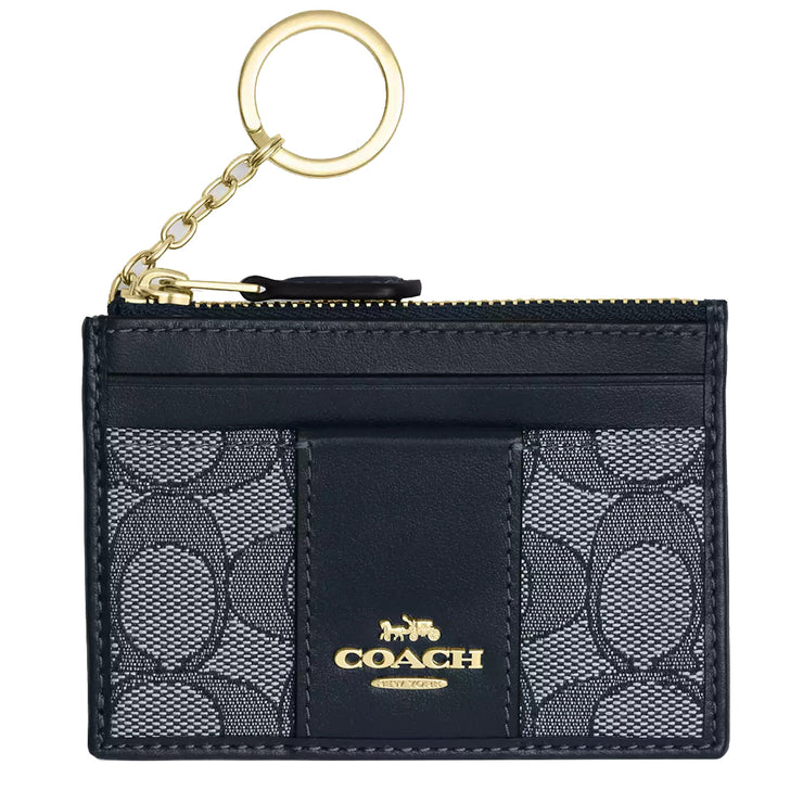 Buy Coach Mini Id Skinny In Signature Jacquard in Navy/ Midnight Navy CU988 Online in Singapore | PinkOrchard.com