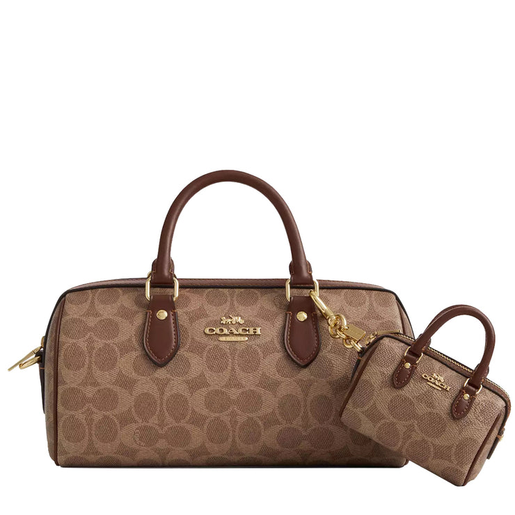 Buy Coach Mini Rowan Satchel Bag Charm In Signature Canvas in Tan/ Brown CX068 Online in Singapore | PinkOrchard.com