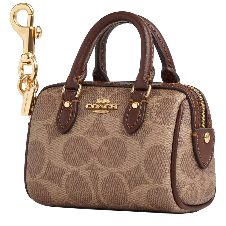 Buy Coach Mini Rowan Satchel Bag Charm In Signature Canvas in Tan/ Brown CX068 Online in Singapore | PinkOrchard.com