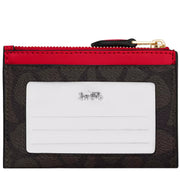 Buy Coach Mini Skinny Id Case In Signature Canvas in Walnut/ Bold Red CW870 Online in Singapore | PinkOrchard.com