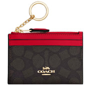 Buy Coach Mini Skinny Id Case In Signature Canvas in Walnut/ Bold Red CW870 Online in Singapore | PinkOrchard.com