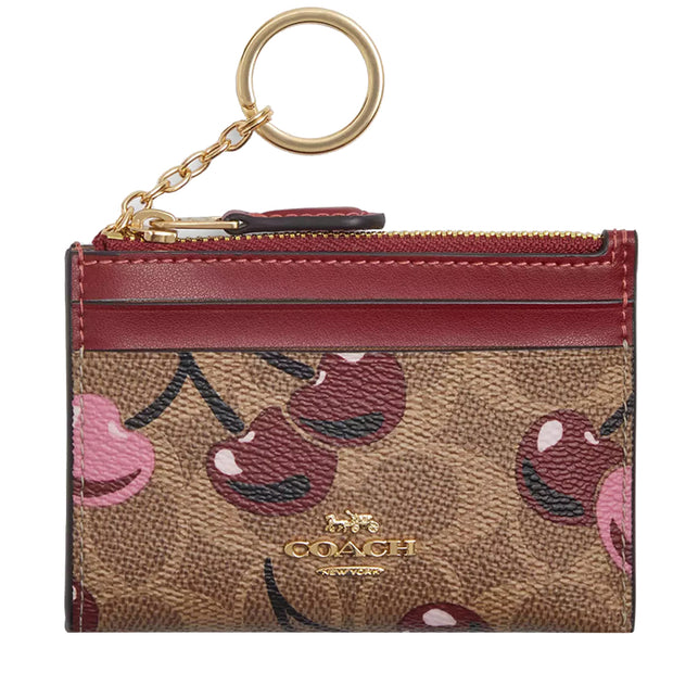 Buy Coach Mini Skinny Id Case In Signature Canvas With Cherry Print in Tan Multi CZ462 Online in Singapore | PinkOrchard.com