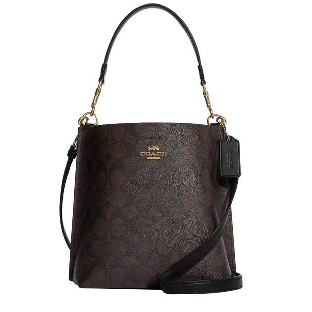 Coach Mollie Bucket Bag 22 In Signature Canvas in Brown/ Black CA582 ...