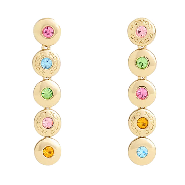 Buy Coach Open Circle Linear Earrings in Gold/ Multi CY104 Online in Singapore | PinkOrchard.com