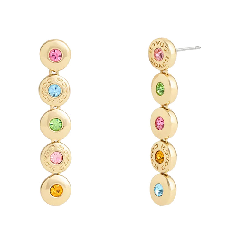 Buy Coach Open Circle Linear Earrings in Gold/ Multi CY104 Online in Singapore | PinkOrchard.com