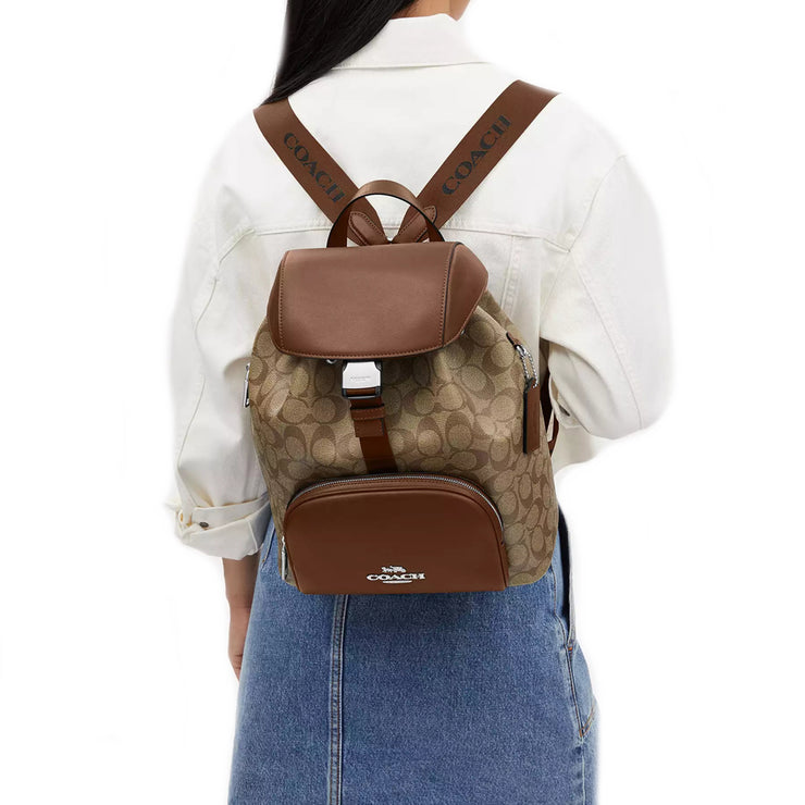 Buy Coach Pace Large Backpack Bag In Signature Canvas Khaki/ Saddle CT810 Online in Singapore | PinkOrchard.com