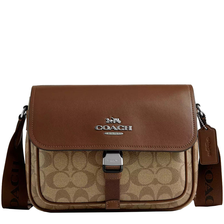 Buy Coach Pace Messenger Bag In Signature Canvas in Khaki/ Saddle CR131 Online in Singapore | PinkOrchard.com