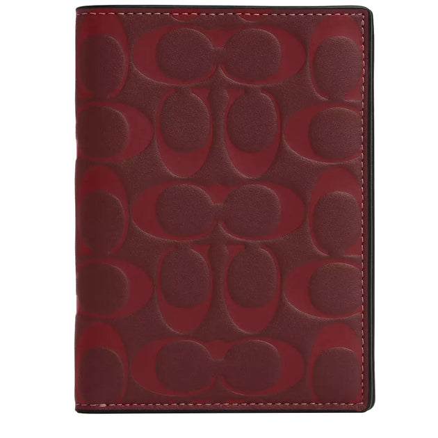 Buy Coach Passport Case In Signature Leather In Wine Multi Cj742 Online In Singapore