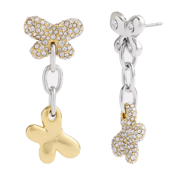 Buy Coach Pavé Butterfly Drop Earrings in Gold/ Silver CT637 Online in Singapore | PinkOrchard.com