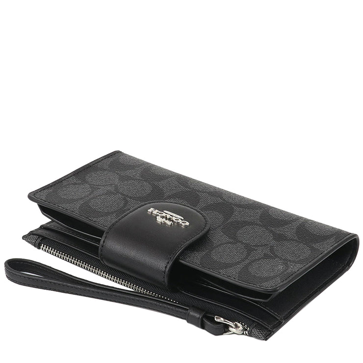 Buy Coach Phone Wallet In Colorblock Signature Canvas in Graphite/ Black C2874 Online in Singapore | PinkOrchard.com