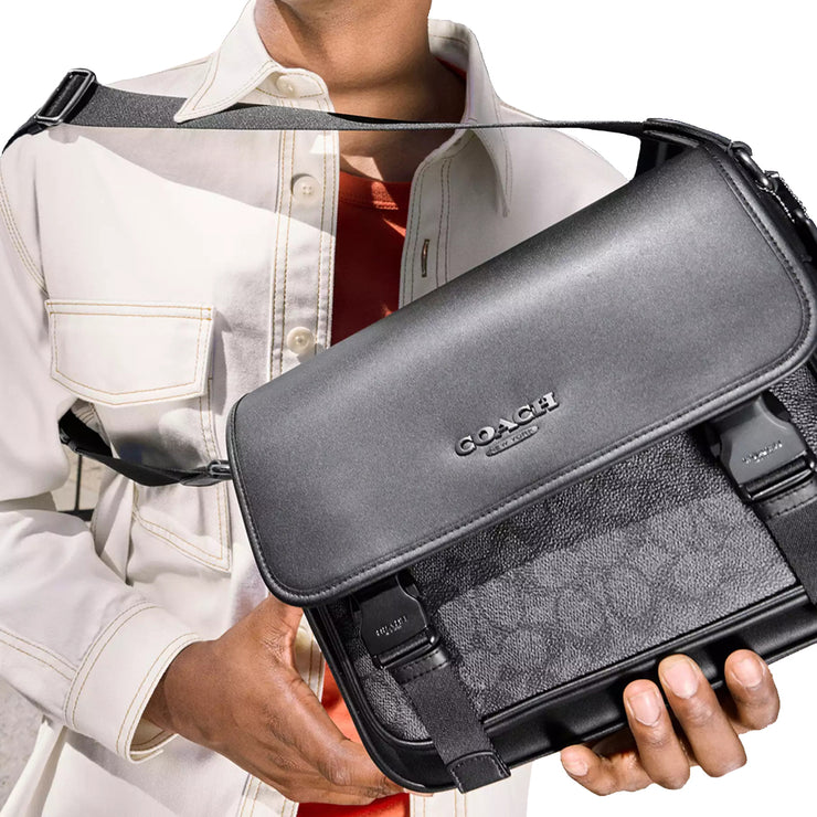 Buy Coach Racer Messenger Bag In Signature Canvas in Charcoal/ Black CT716 Online in Singapore | PinkOrchard.com