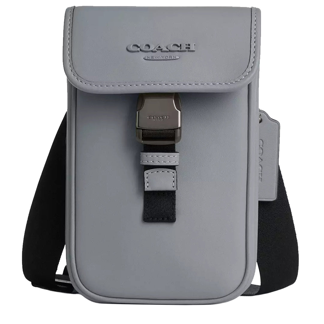 COACH Signature Heritage Crossbody Bag store Grey/Black Leather Large Unisex