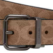 Coach Roller Buckle Cut To Size Reversible Belt, 38 Mm in Tan/ Charcoal CY922