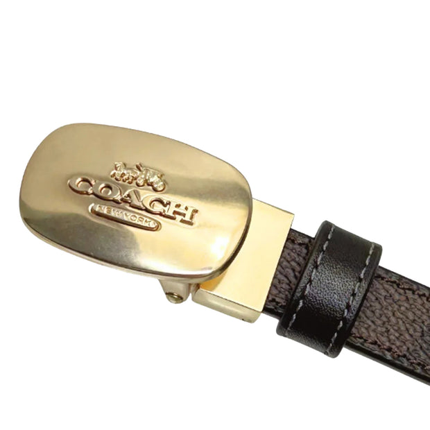 Buy Coach Signature Buckle Cut To Size Reversible Eliza Belt, 18 Mm, in Walnut/ Black CX054 Online in Singapore | PinkOrchard.com