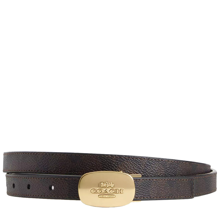 Buy Coach Signature Buckle Cut To Size Reversible Eliza Belt, 18 Mm, in Walnut/ Black CX054 Online in Singapore | PinkOrchard.com