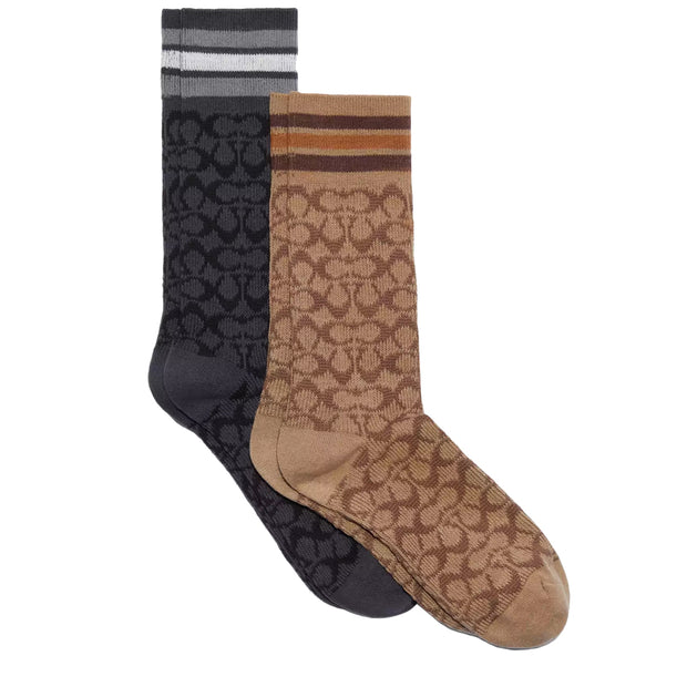 Buy Coach Signature Calf Socks in Khaki/ Black CH397 Online in Singapore | PinkOrchard.com