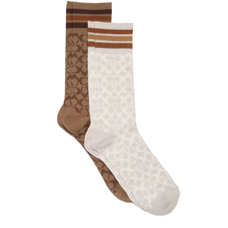 Buy Coach Signature Calf Socks in Khaki/ Chalk CH397 Online in Singapore | PinkOrchard.com