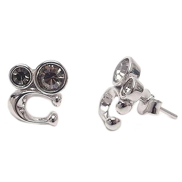 Buy Coach Signature Crystal Cluster Stud Earrings in Silver & Black C9450 Online in Singapore | PinkOrchard.com