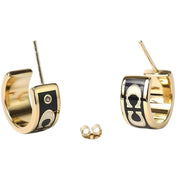 Buy Coach Signature Enamel Huggie Earrings in Gold/ Black CI903 Online in Singapore | PinkOrchard.com