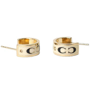 Buy Coach Signature Enamel Huggie Earrings in Gold/ White CI903 Online in Singapore | PinkOrchard.com