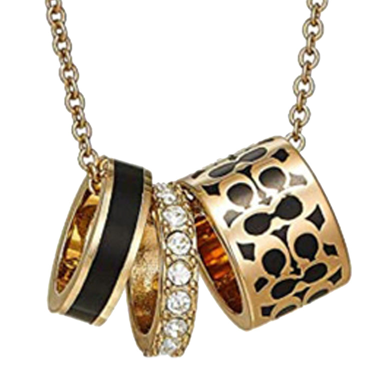 Buy Coach Signature Enamel Necklace in Gold/ Black C9446 Online in Singapore | PinkOrchard.com