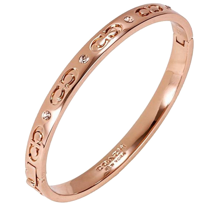 Buy Coach Signature Hinged Bangle Bracelet in Rose Gold CX686 Online in Singapore | PinkOrchard.com