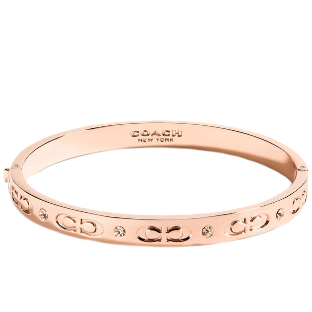 Buy Coach Signature Hinged Bangle Bracelet in Rose Gold CX686 Online in Singapore | PinkOrchard.com