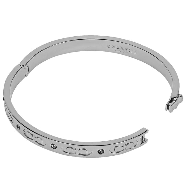 Buy Coach Signature Hinged Bangle Bracelet in Silver CX769 Online in Singapore | PinkOrchard.com