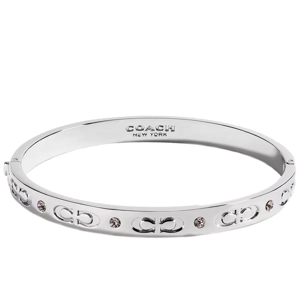 Buy Coach Signature Hinged Bangle Bracelet in Silver CX769 Online in Singapore | PinkOrchard.com