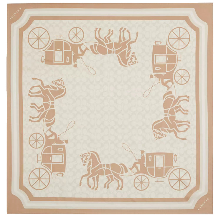 Buy Coach Signature Horse And Carriage Silk Square Scarf in Taupe CM321 Online in Singapore | PinkOrchard.com