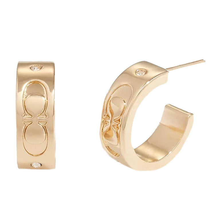 Buy Coach Signature Huggie Earrings In Gold CI901 Online in Singapore | PinkOrchard.com