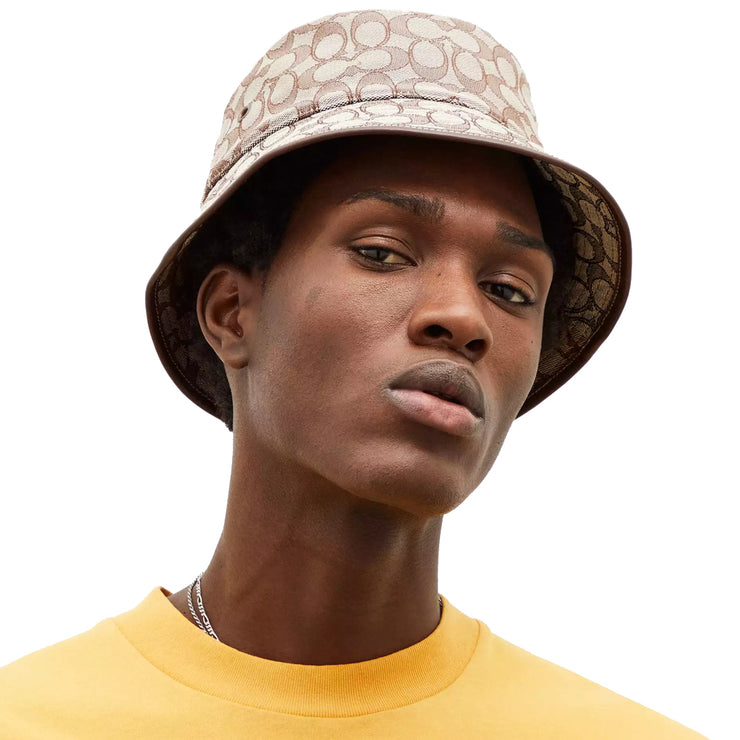 Buy Coach Signature Jacquard Bucket Hat in Sandstone/ Dark Oak C5815 Online in Singapore | PinkOrchard.com