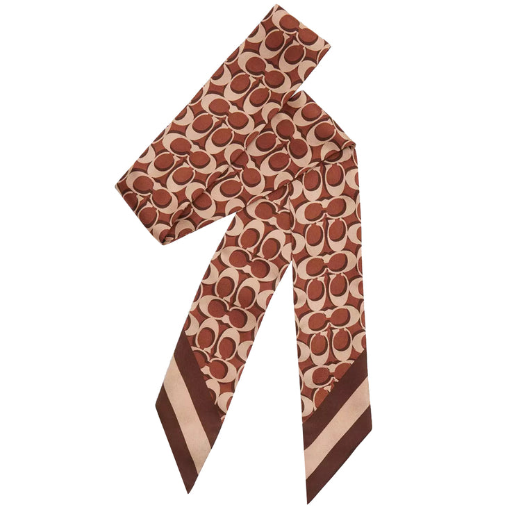 Buy Coach Signature Print Silk Skinny Scarf in Maple c8363 Online in Singapore | PinkOrchard.com