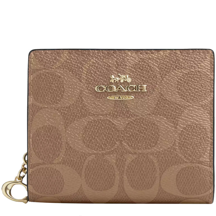 Buy Coach Snap Wallet In Signature Canvas in Tan/ Brown CW789 Online in Singapore | PinkOrchard.com