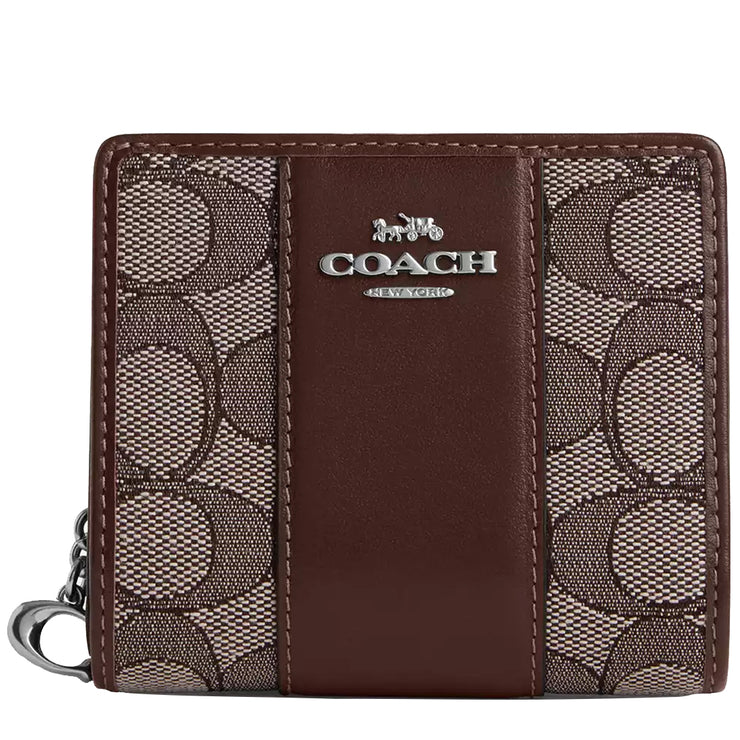 Buy Coach Snap Wallet In Signature Jacquard in Oak/ Maple CU991 Online in Singapore | PinkOrchard.com