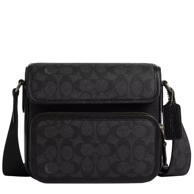 Buy Coach Sullivan Flap Crossbody Bag In Signature Canvas in Charcoal/ Black CZ396 Online in Singapore | PinkOrchard.com