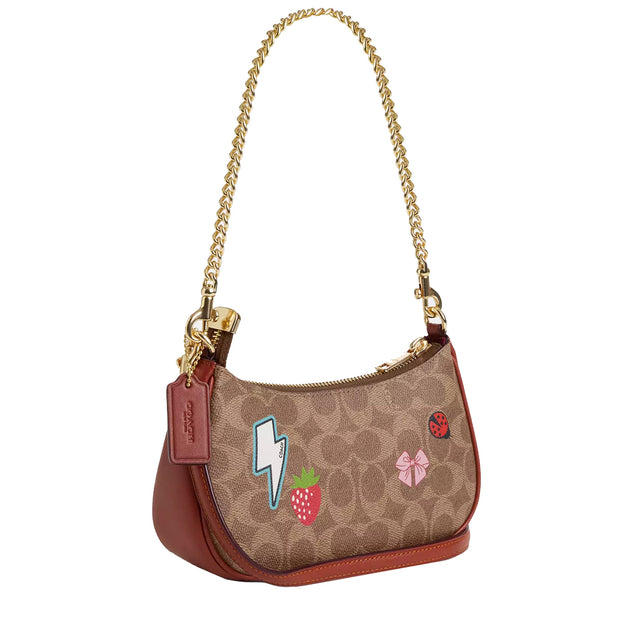 Buy Coach Teri Mini Crossbody Bag In Signature Canvas With Sticker Print in Tan Multi CW321 Online in Singapore | PinkOrchard.com