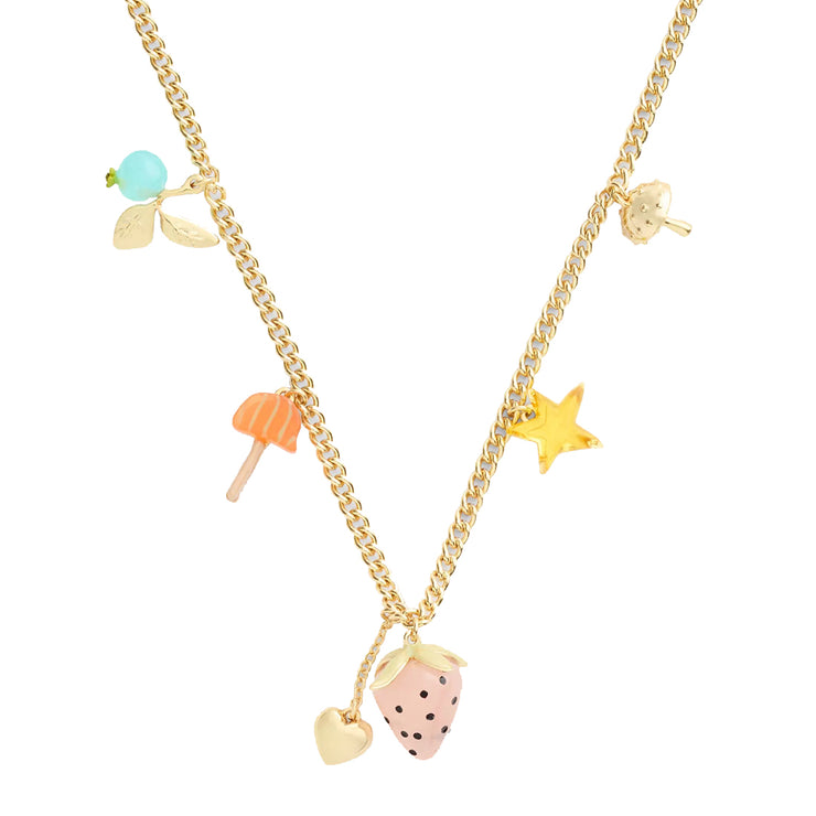 Buy Coach X Observed By Us Strawberry Heart Charm Necklace in Gold/ Multi CV263 Online in Singapore | PinkOrchard.com