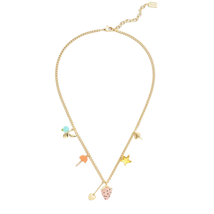 Buy Coach X Observed By Us Strawberry Heart Charm Necklace in Gold/ Multi CV263 Online in Singapore | PinkOrchard.com