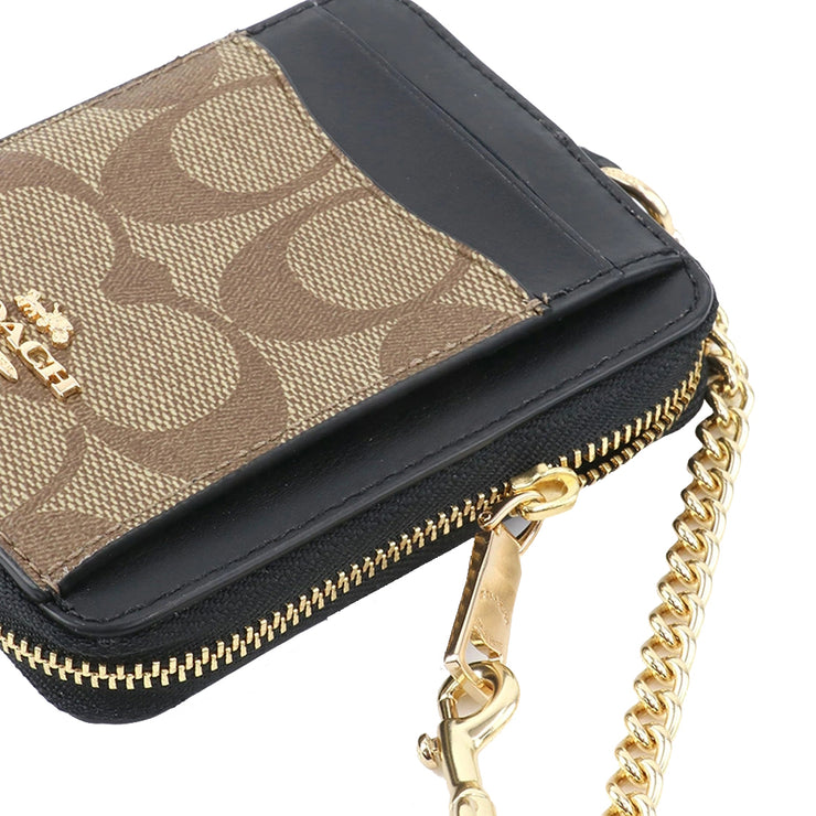 Coach Multifunction Card Case In Signature Canvas