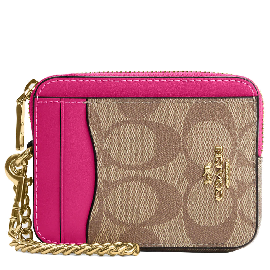 Coach Multifunction Card Case In Signature Canvas