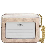 Buy Coach Zip Card Case In Signature Canvas in Sand/ Chalk CW883 Online in Singapore | PinkOrchard.com