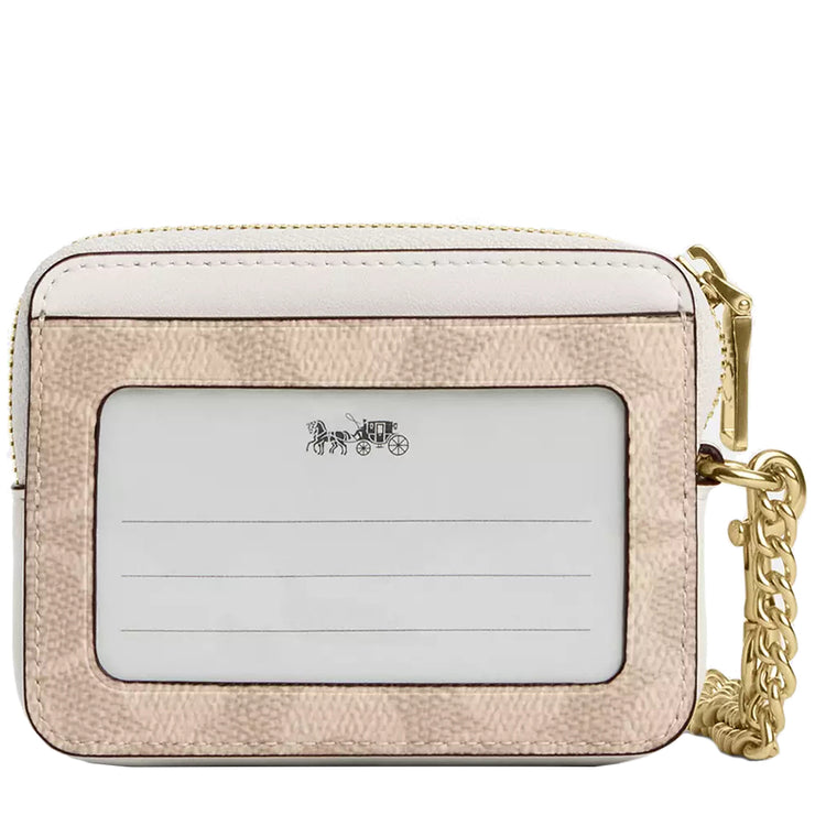 Buy Coach Zip Card Case In Signature Canvas in Sand/ Chalk CW883 Online in Singapore | PinkOrchard.com