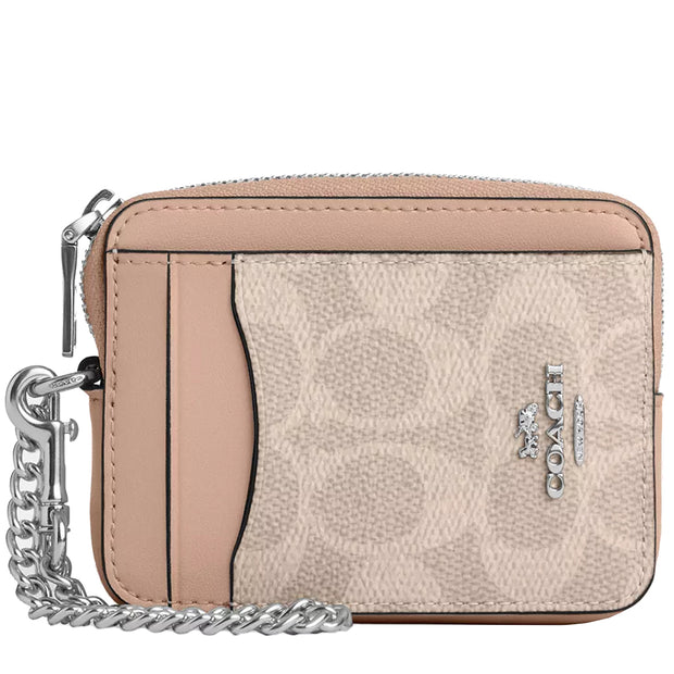 Buy Coach Zip Card Case In Signature Canvas in Sand/ Taupe CW883 Online in Singapore | PinkOrchard.com